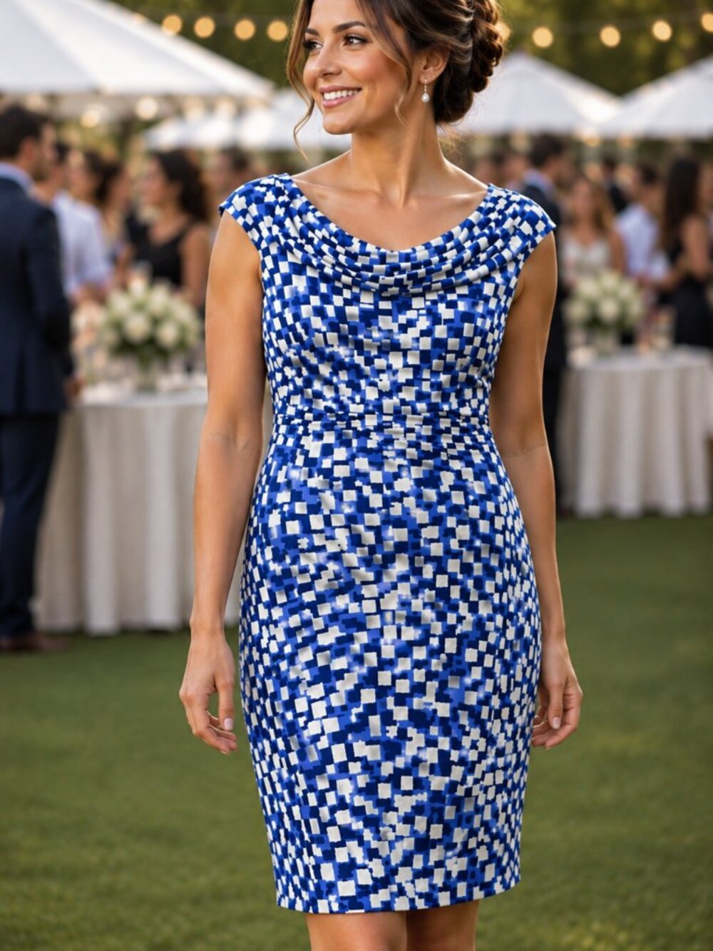 David Meister Print Scoop Neck Sleeveless Dress, Size 12